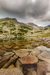 Summer mountain landscape in a wild, remote, area in the Transylvanian Alps.