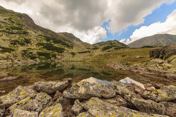 Summer mountain landscape in a wild, remote, area in the Transylvanian Alps.