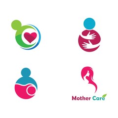 Pregnant mother icon logo creative