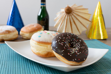 Party donuts decorated for carnival