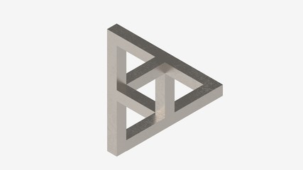 3d rendering of a computer generated optical illusion isolated