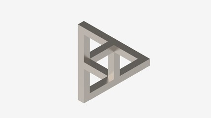 3d rendering of a computer generated optical illusion isolated