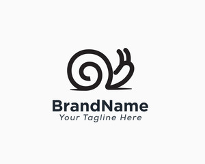 Elegant line art snail logo design inspiration
