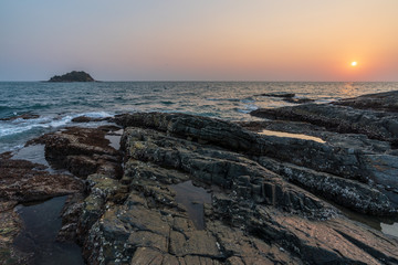 beautiful blue sky tropical paradise coast beach ocean summer sea view at PP Island, Krabi, Phuket, Thailand.