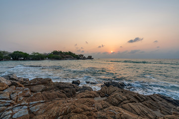 beautiful blue sky tropical paradise coast beach ocean summer sea view at PP Island, Krabi, Phuket, Thailand.