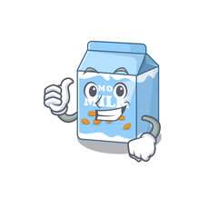 Funny almond milk making Thumbs up gesture