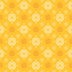 Fototapeta premium Decorative Seamless pattern. Modern pattern background. Textile design texture. Yellow and orange color. Wrapping paper design. Vector image.