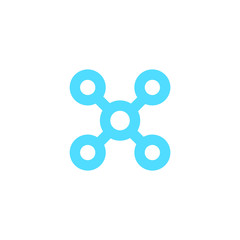 Technology - vector logo template for corporate identity. Circle technology blue logo. Network, internet tech concept illustration