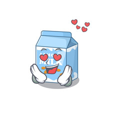 Romantic falling in love almond milk cartoon character concept