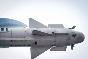 combat missile close-up against the sky