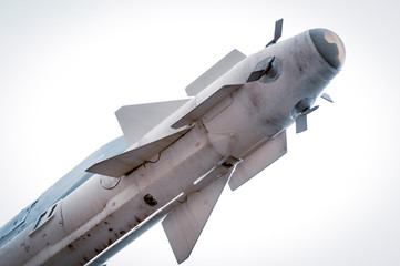 combat missile close-up against the sky,