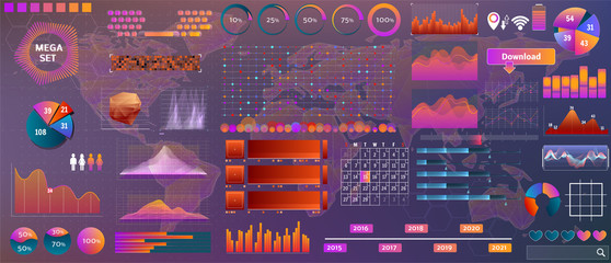 vector  hud big set of elements for design and apps devices