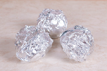 Baked beet in aluminum foil