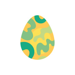 easter egg painted with waves stripes flat style