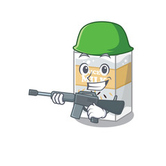 A cute picture of rice milk Army with machine gun