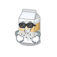 Super cool rice milk character wearing black glasses