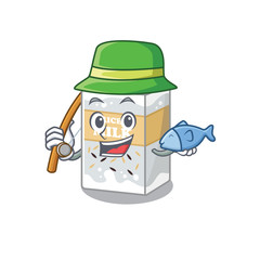 A Picture of happy Fishing rice milk design
