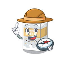 Rice milk experienced Explorer using a compass