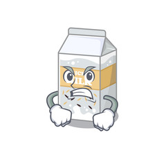 Rice milk cartoon character style having angry face