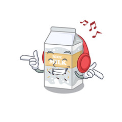 Listening music Rice milk cartoon character concept