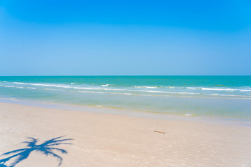 Beautiful tropical nature of beach sea ocean with blue sky