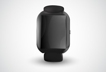 black vector smart watch on a white background