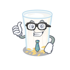 cool and smart Businessman oats milk wearing glasses