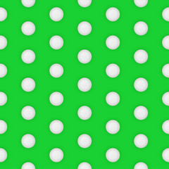 Golf sport seamless pattern. Golf balls on green background. Endless texture can be used for wrapper, cover, package, pattern fills, surface textures.
