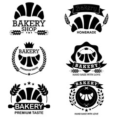Fototapeta premium Bakery logo emblem set Vector Template