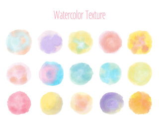 Set of watercolor dots, vector illustration
