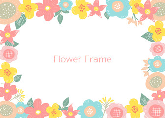 Floral frame, hand drawn template