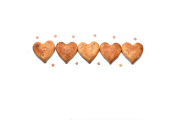 heart shaped cupcakes on a white background