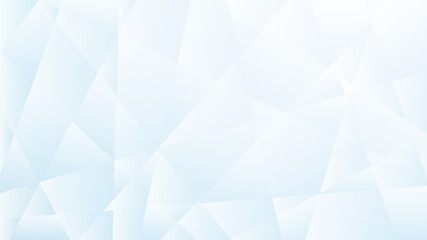 Abstract geometric white and blue polygon or lowpoly vector technology concept background.