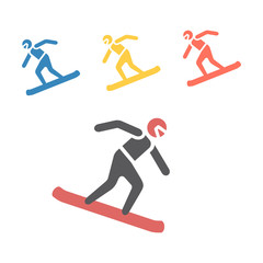 Snowboarder icon. Vector signs for web graphics