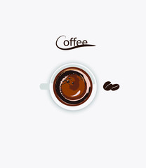 Vector cup of coffee isolated on white background
