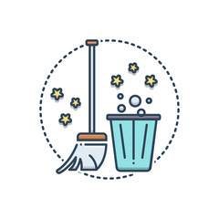 Fototapeta premium Color illustration icon for cleaning