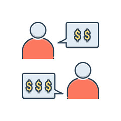 Color illustration icon for negotiation 