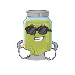 Super cool pumpkin seed butter character wearing black glasses