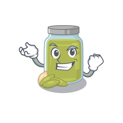 cool confident Successful pumpkin seed butter cartoon character style