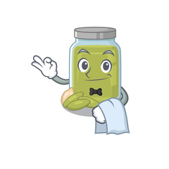 Sweet pumpkin seed butter Character working as a Waiter