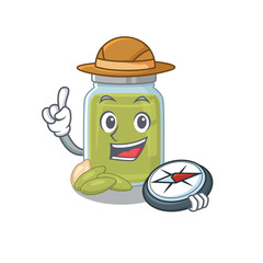 Pumpkin seed butter experienced Explorer using a compass