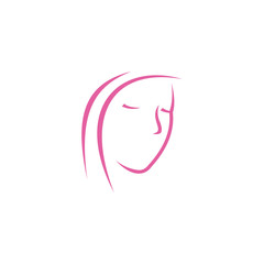 beauty, face logo template vector illustration design
