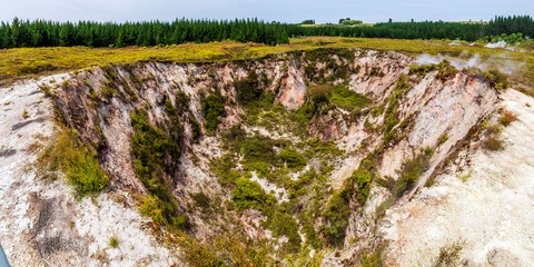Steam from geothermal fields of Craters of the Moon, Taupo, New Zealand