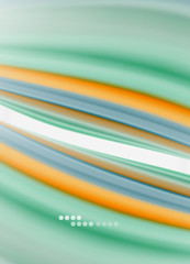 Wave lines abstract background, smooth silk design with rainbow style colors. Liquid fluid color waves. Vector Illustration