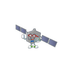 An attractive gamer satellite network cartoon character design