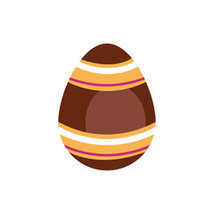 easter egg painted with stripes flat style