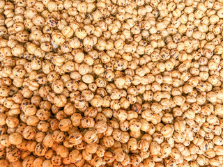 Close-Up Of Dried Chickpea. Healthy Fresh Food Background.