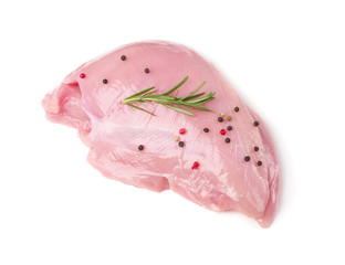 Fresh Uncooked Raw Turkey Fillet Breast Meat Isolated