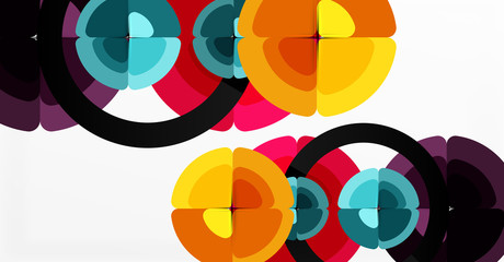 Abstract background, trendy color circles geometrical composition. Vector Illustration For Wallpaper, Banner, Background, Card, Book Illustration, landing page