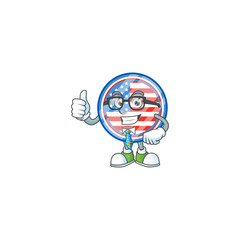 Circle badges USA successful Businessman wearing glasses